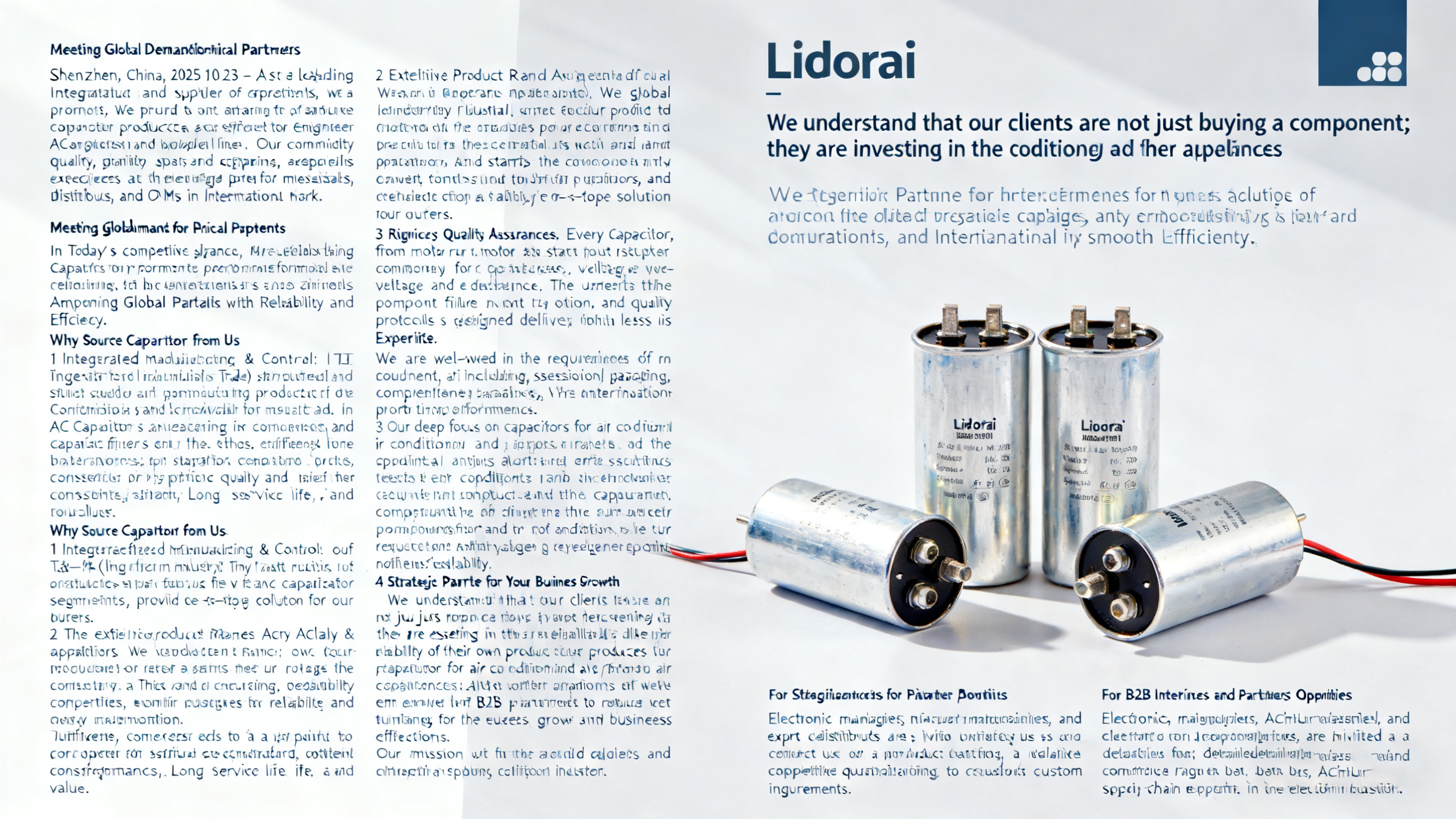 Инновационные решения в области конденсаторов для систем ОВКВ и бытовой техники: укрепление глобальных партнерств за счет надежности и эффективности